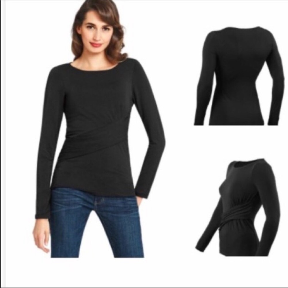 Cabi Applaud Black Faux Wrap Tunic Style#946 Sz M